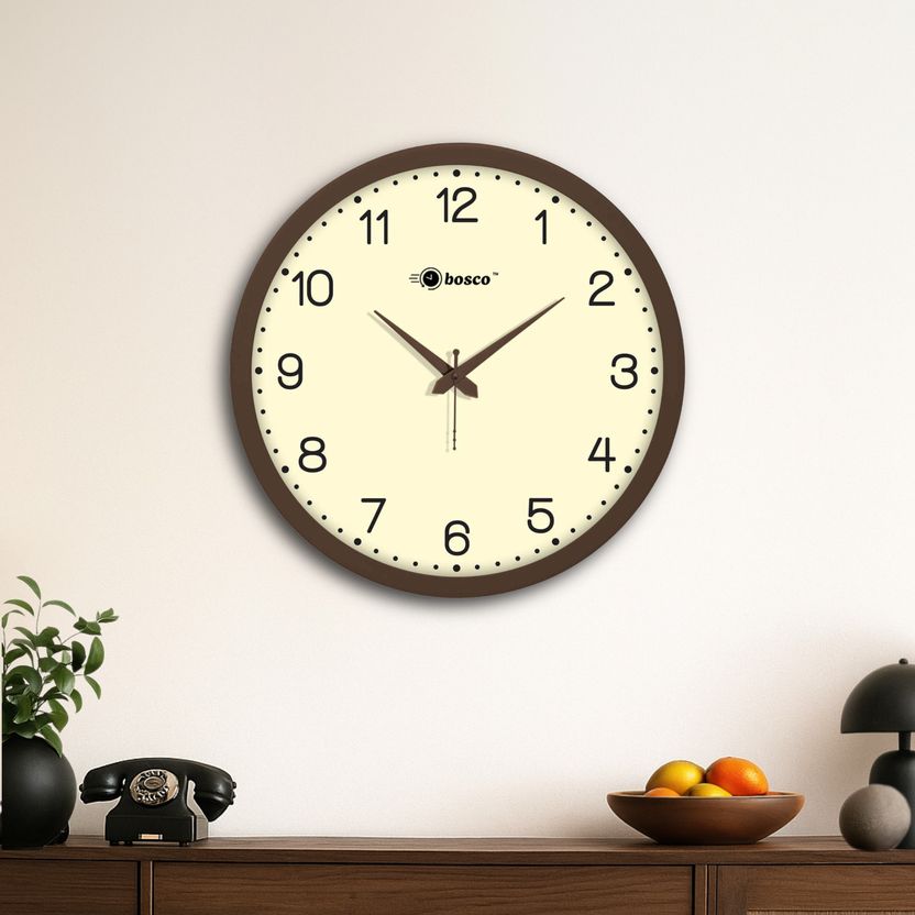 BOSCO 30x30 cm Brown Wall Clock - Image 1