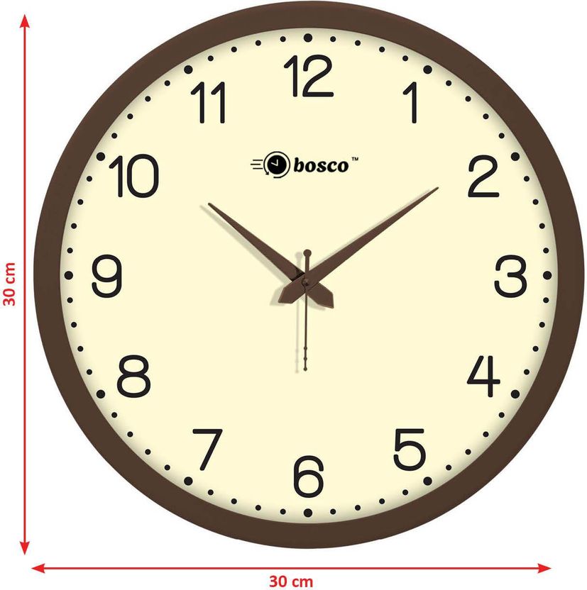 BOSCO 30x30 cm Brown Wall Clock - Image 4