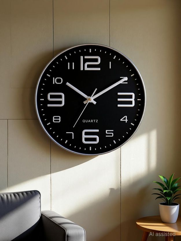 Masstone Analog 30.5 cm Wall Clock, Peach - Image 9