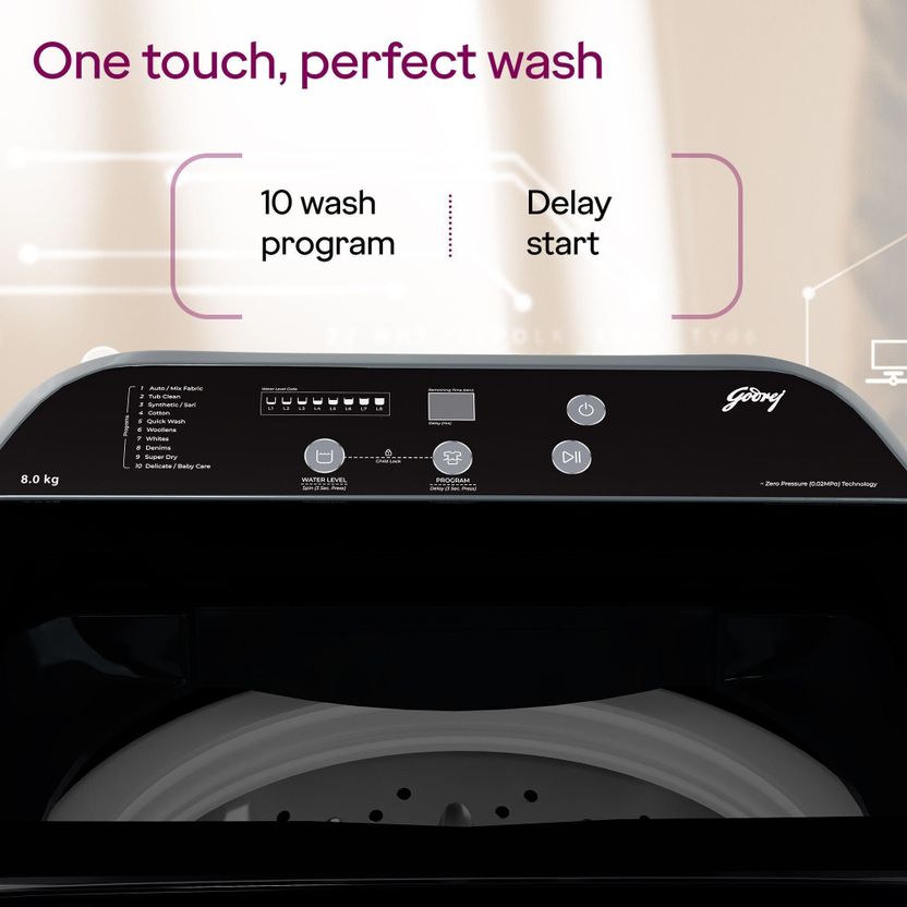 Godrej 8 kg With AI Tech And Zero Pressure (0.02 MPa) Technology - Image 5