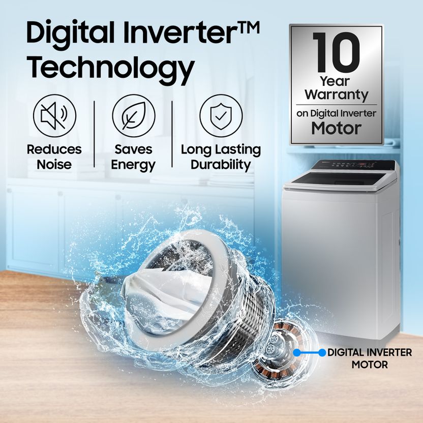 Samsung 7 kg Top Load Washing Machine Grey - Image 6