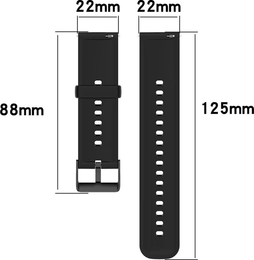 TooHype 3-Pack 22mm Silicone Watch Straps (Black, Grey, Pack of 3 - Image 3