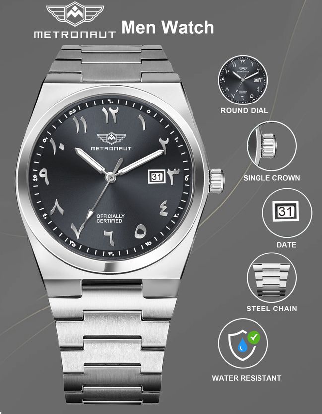 METRONAUT Date & Arabic Figure Dial Watch - Image 3