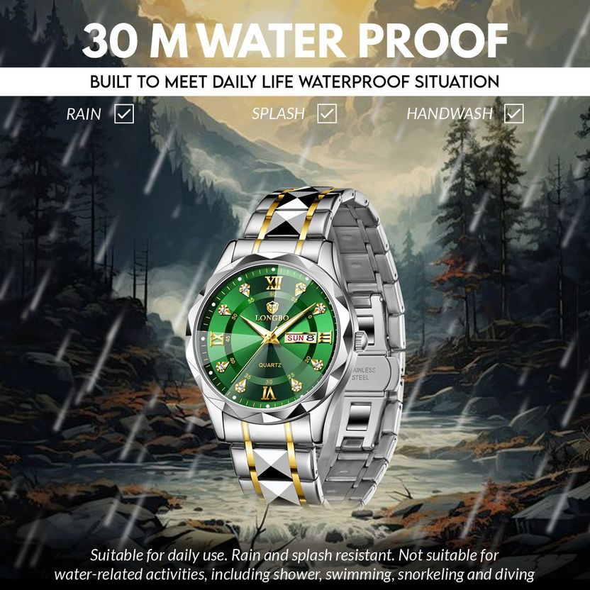 Longbo Zenith Diamond Analog Watch for Men - Image 4