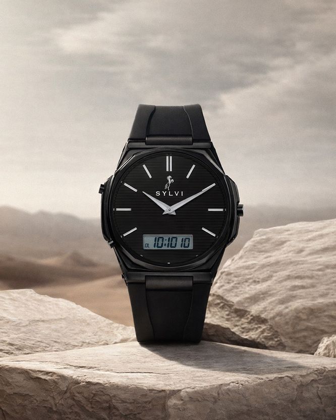 Sylvi Analog-Digital Black Silicone Watch - Image 3