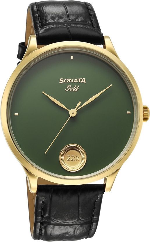SONATA Gold AT 2026 Green Dial 22K Gold Coin Watch - Image 4