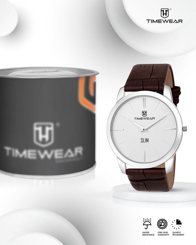TIMEWEAR 192WDTG Slim Series Brown Leather Watch - Men - Image 7