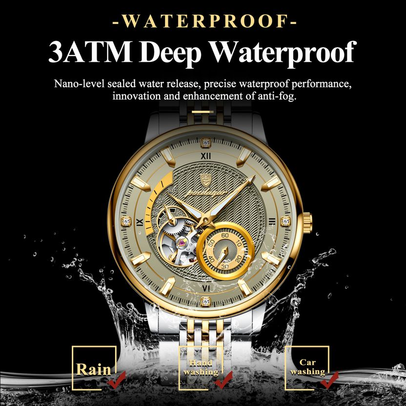OVERFLY POEDAGAR Men's Automatic Mechanical Skeleton Watch - Image 7