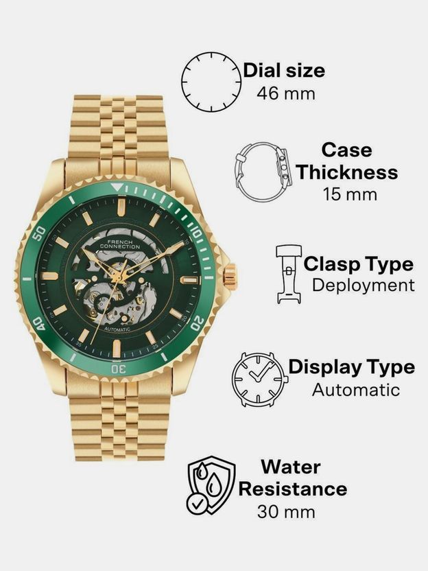 French Connection Aether Drive Green Sunray Men's Watch - Image 9