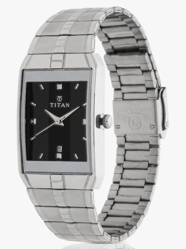 Titan Analog Watch - Black Dial Silver Strap - Image 5