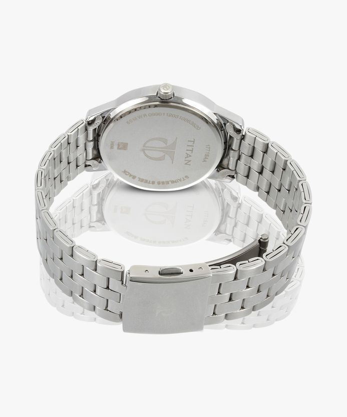Titan NP1771SM02 Black Dial Silver Stainless Steel Watch - Image 5