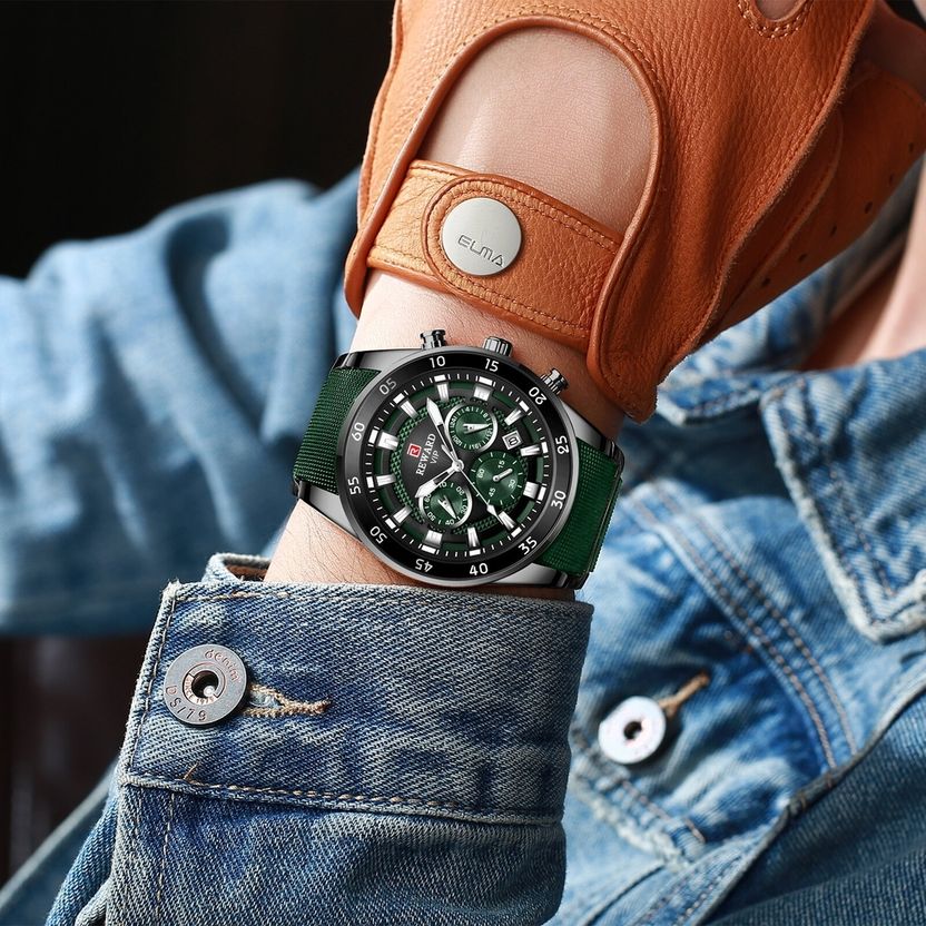 Reward Men's Green Quartz Watch - Image 4