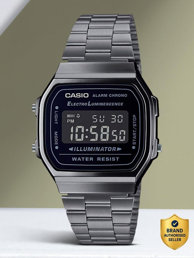 CASIO A168WGG-1BDF Vintage Black Dial Watch - Image 1