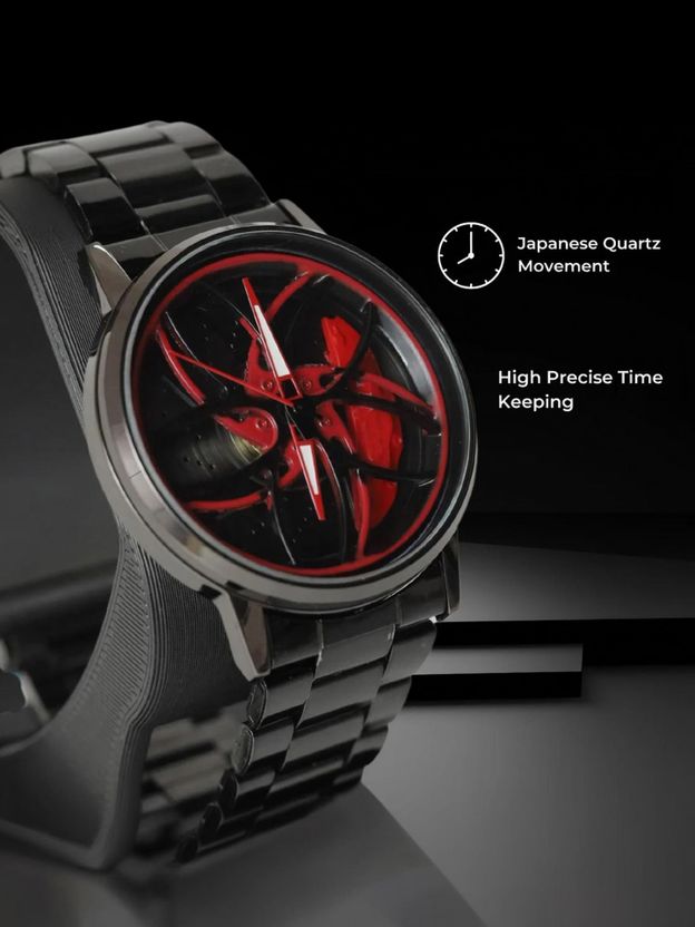 ELIVOR Mustang Wheel Spinning Analog Watch - Image 1