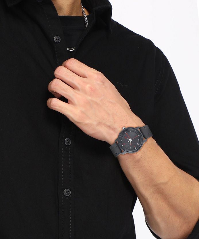 Sonata Volt Quartz Black Dial Black Plastic Strap Analog Watch - Image 7
