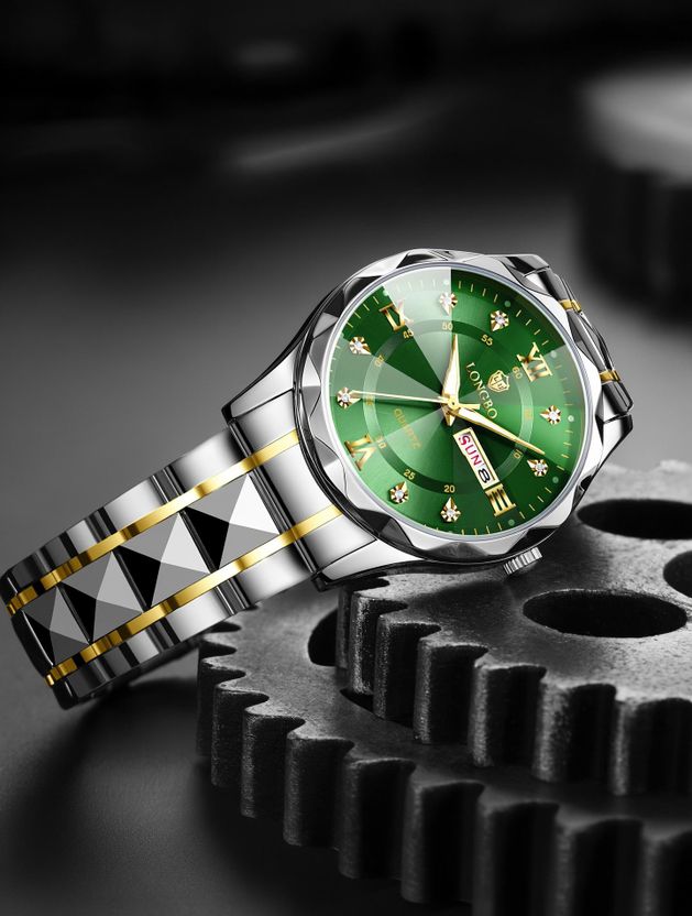 Longbo Zenith Diamond Analog Watch for Men - Image 1