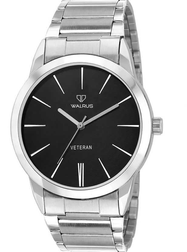 Walrus Medium Black Dial Stainless Steel Strap Watch - Image 1