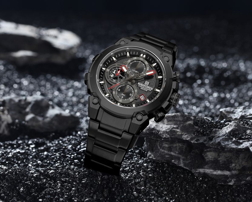 NAVIFORCE NF8071 Black Chronograph Watch - Men - Image 4