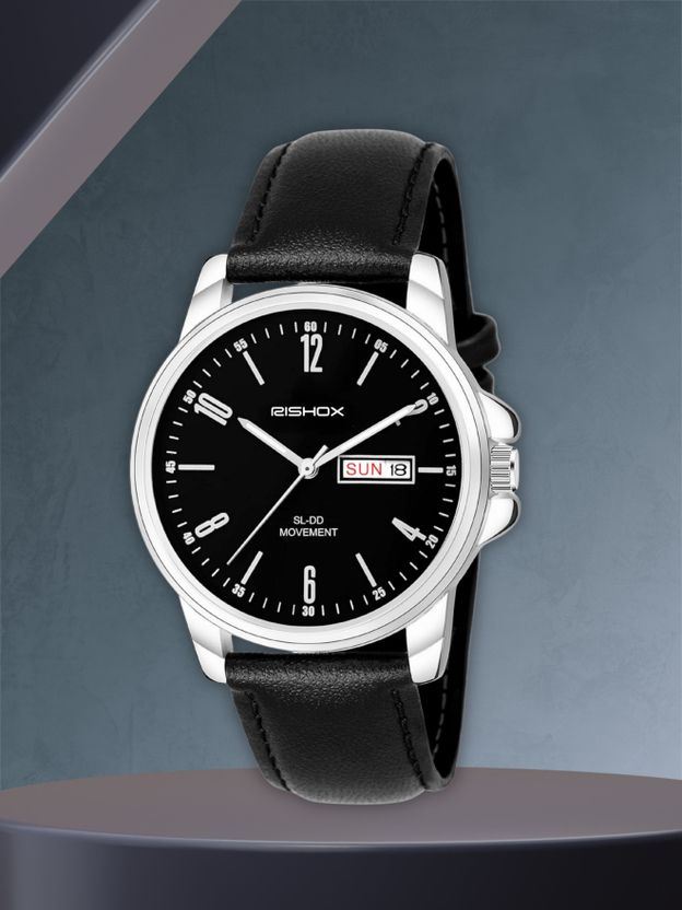 Rishox White Dial Brown Leather Men's Watch - Image 10