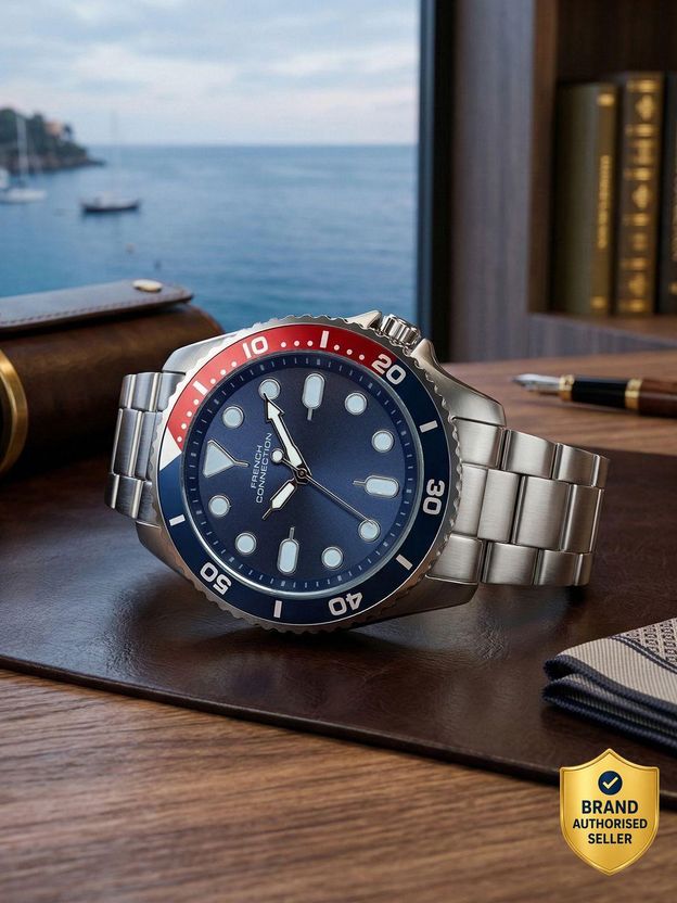 French Connection Black Round Quartz Analog Watch for Men - Image 9