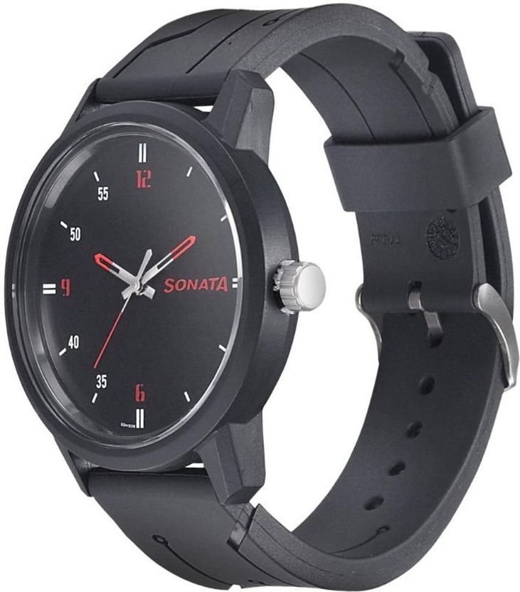 Sonata Volt Quartz Black Dial Black Plastic Strap Analog Watch - Image 9