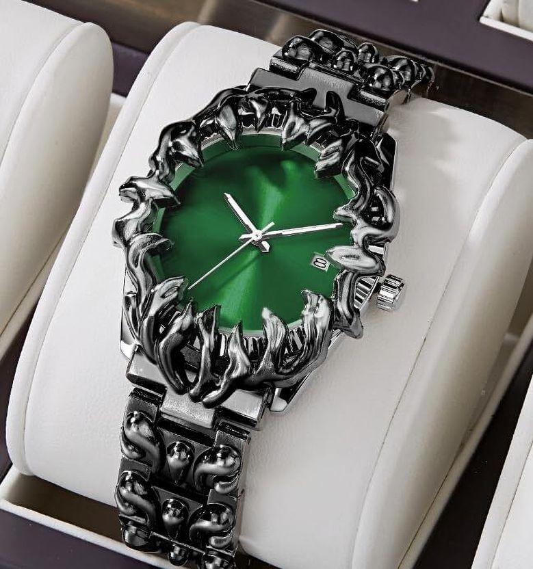 ZAFIROX Emerald Green Gothic Dragon Bracelet Watch - Image 3