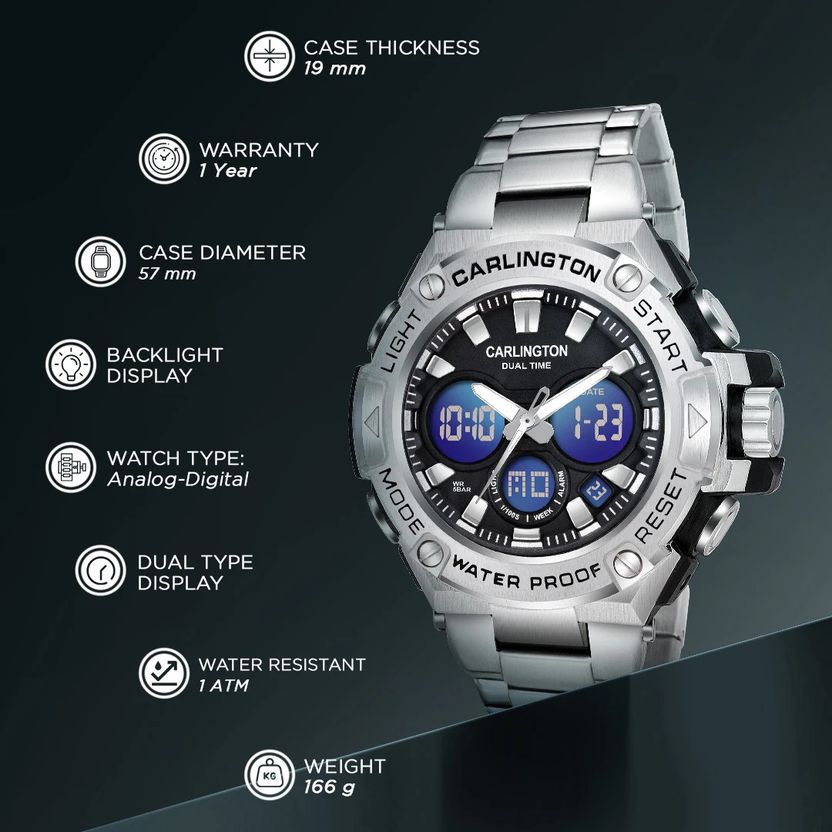 Carlington Endurance Series CT 91 Analog-Digital Watch - Men - Image 2
