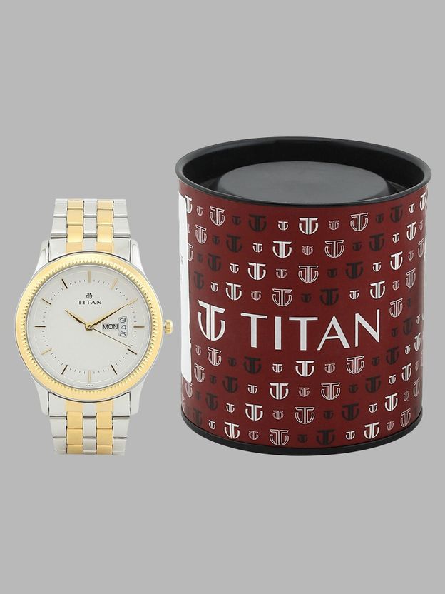 Titan NP1824BM01 White Dial Silver & Gold Watch - Image 9