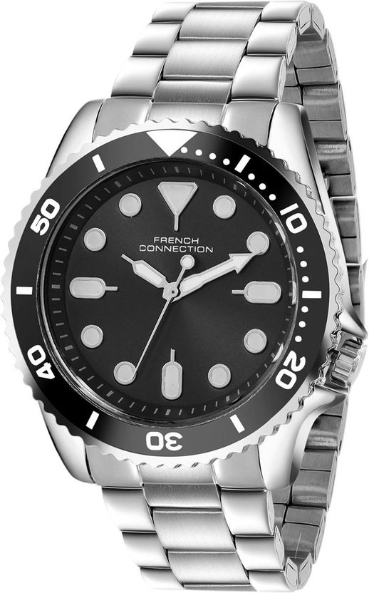 French Connection Black Round Quartz Analog Watch for Men - Image 4