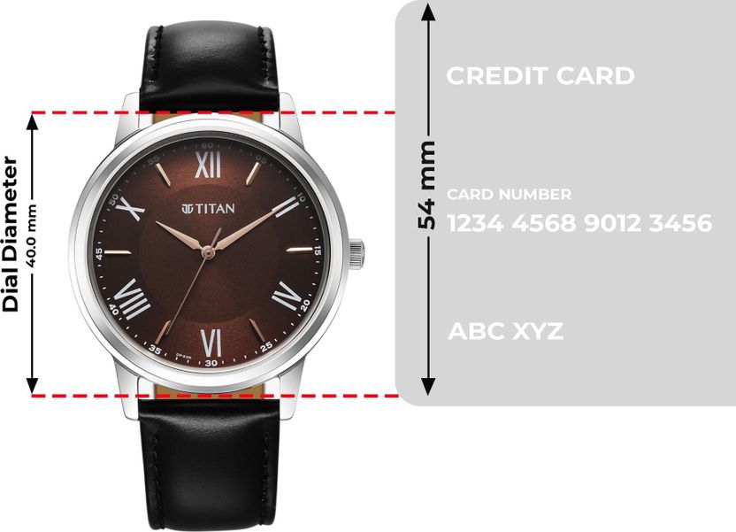 Titan Karishma Brown Dial Black Leather Strap Watch - Image 4