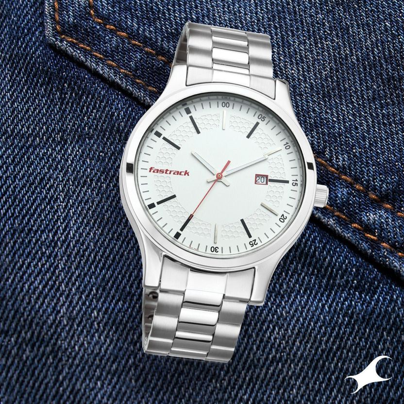 Fastrack Analog Watch White Dial Silver Strap - Image 10