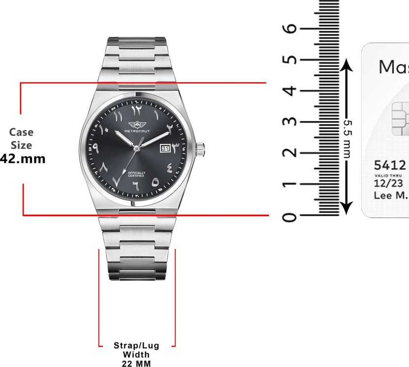 METRONAUT Date & Arabic Figure Dial Watch - Image 7