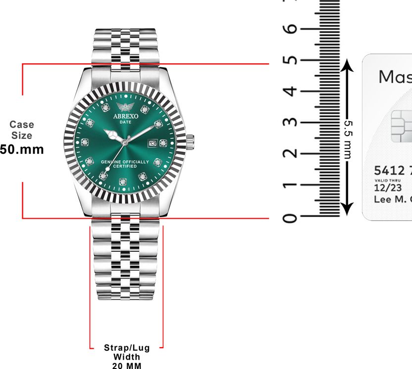 ABREXO Aesthetic Series Green Dial Silver Watch - Image 4