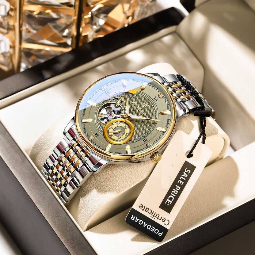 OVERFLY POEDAGAR Men's Automatic Mechanical Skeleton Watch - Image 4