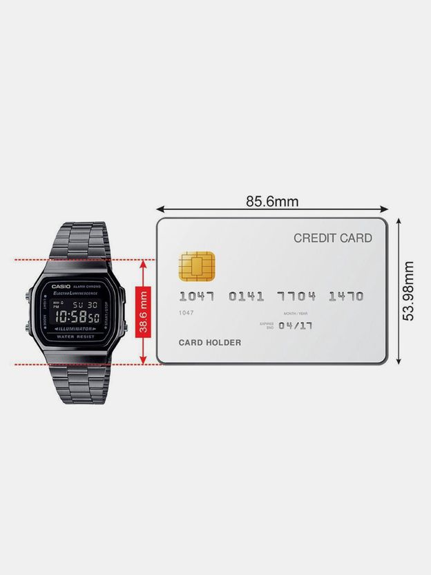 CASIO A168WGG-1BDF Vintage Black Dial Watch - Image 9