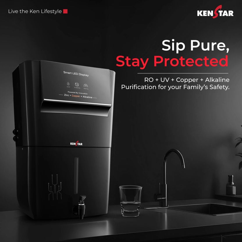 Kenstar Black Pureza 8L RO+UV+UF Water Purifier - Image 4