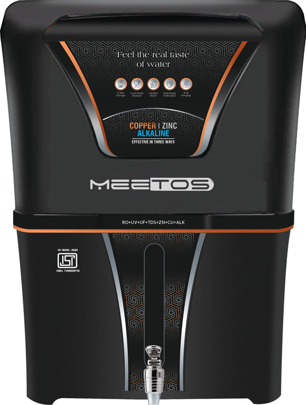 MEETOS 4x Technology Purification,10 Stage Water Purifier and Best for Home and Offices 12 L RO + UV + UF + Copper + Alkaline Water Purifier