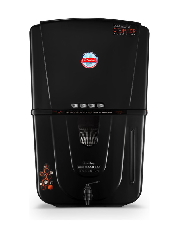 Aqua Fresh Crunch Black 18 L RO + UV + UF + Copper + Alkaline + TDS Control Water Purifier