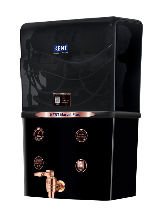 KENT Marvel Plus 8 L RO + UV + UF + Copper + TDS Control Water Purifier ISI Marked 8L Tank 20 LPH Flow deal for Borewell/Tanker/Municipal Water Largest Service Network