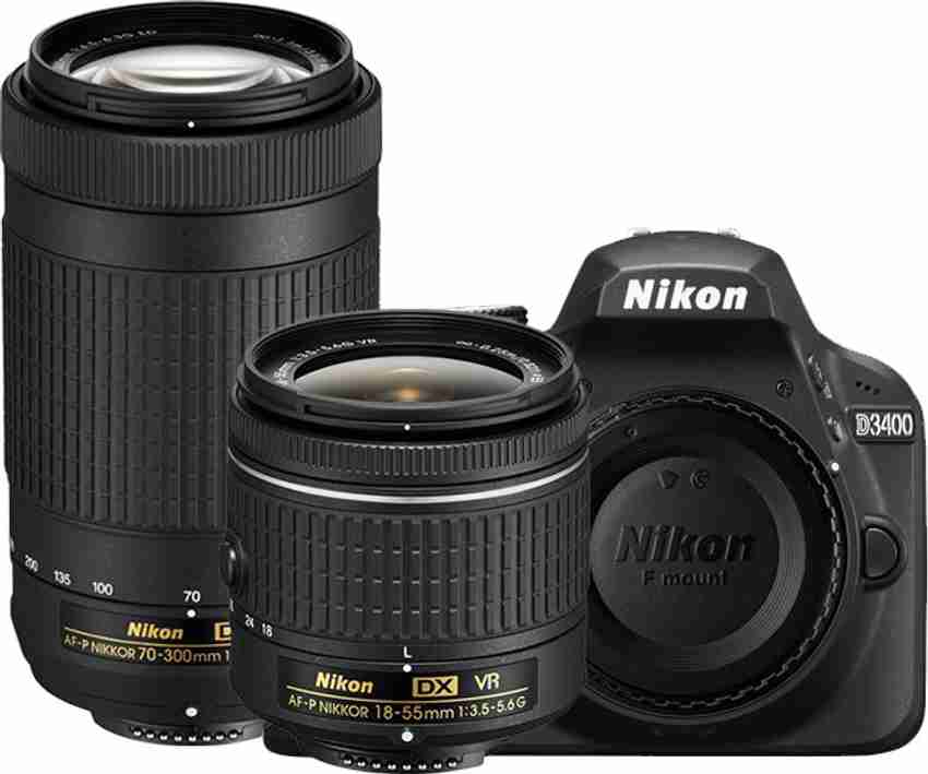 NIKON D3400 DSLR Camera Body with Dual Lens: AF-P DX NIKKOR 18-55 