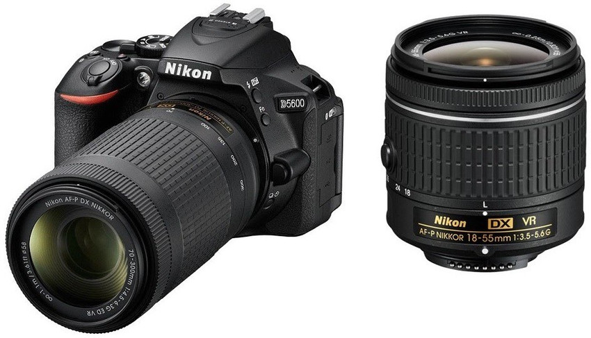 NIKON D5600 DSLR Camera Body with Dual Lens: AF-P DX Nikkor 18 
