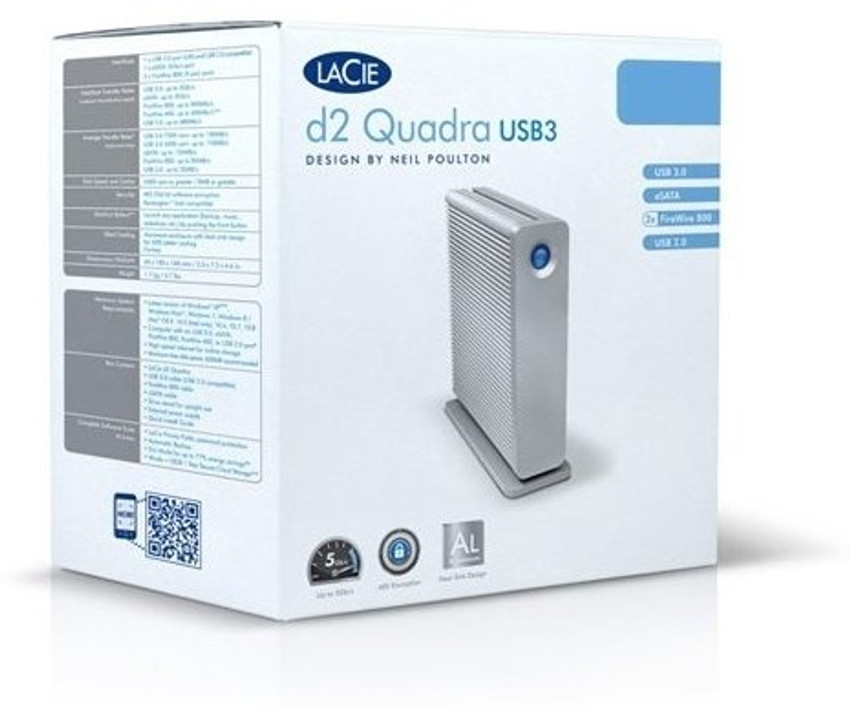 LaCie D2 Quadra USB 3.0 2 TB External Hard Disk Drive (HDD 