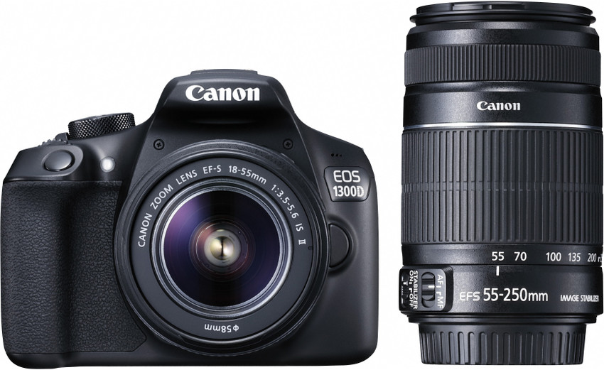 Canon EOS 1300D DSLR Camera Body with Dual Lens: EF-S 18-55 mm IS 