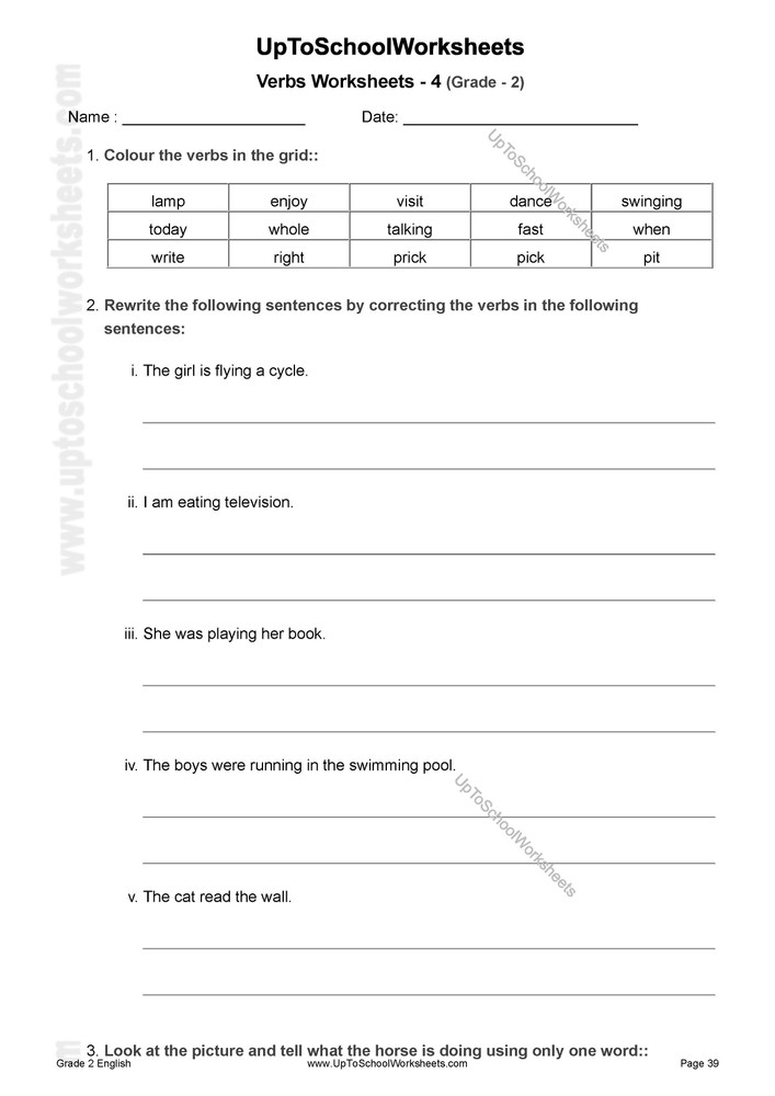 Free English Grammar Worksheets For Class 2 Cbse English Grammar Class