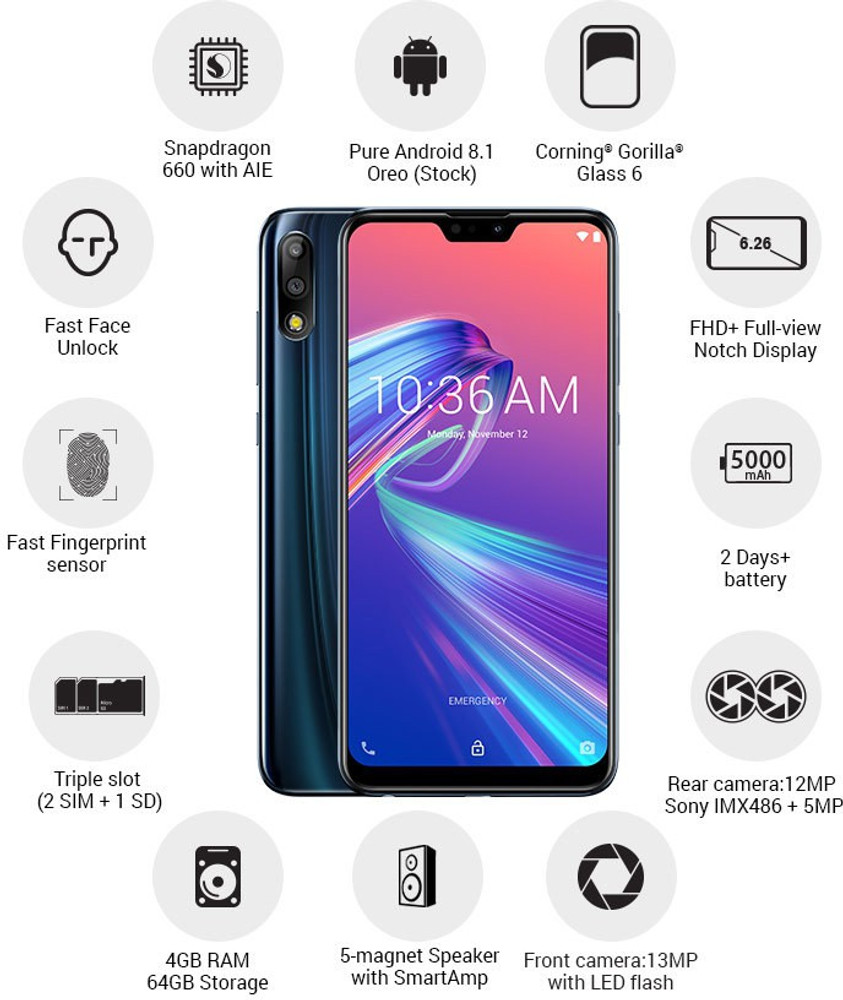 ANDROID - 【新品未開封】ASUS ZenFone Max (M2) 4GB/64GB Amazon | ZenFone Max M2(ミッドナイトブラック) 4GB/64GB SIM