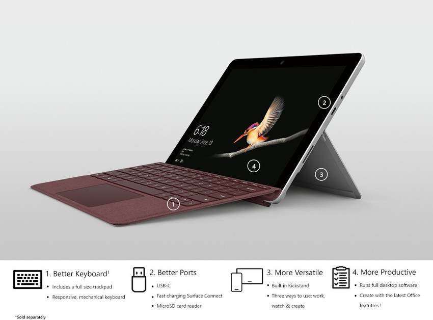 MICROSOFT Surface Go Intel Pentium Gold 4415Y - (8 GB/128 GB SSD 