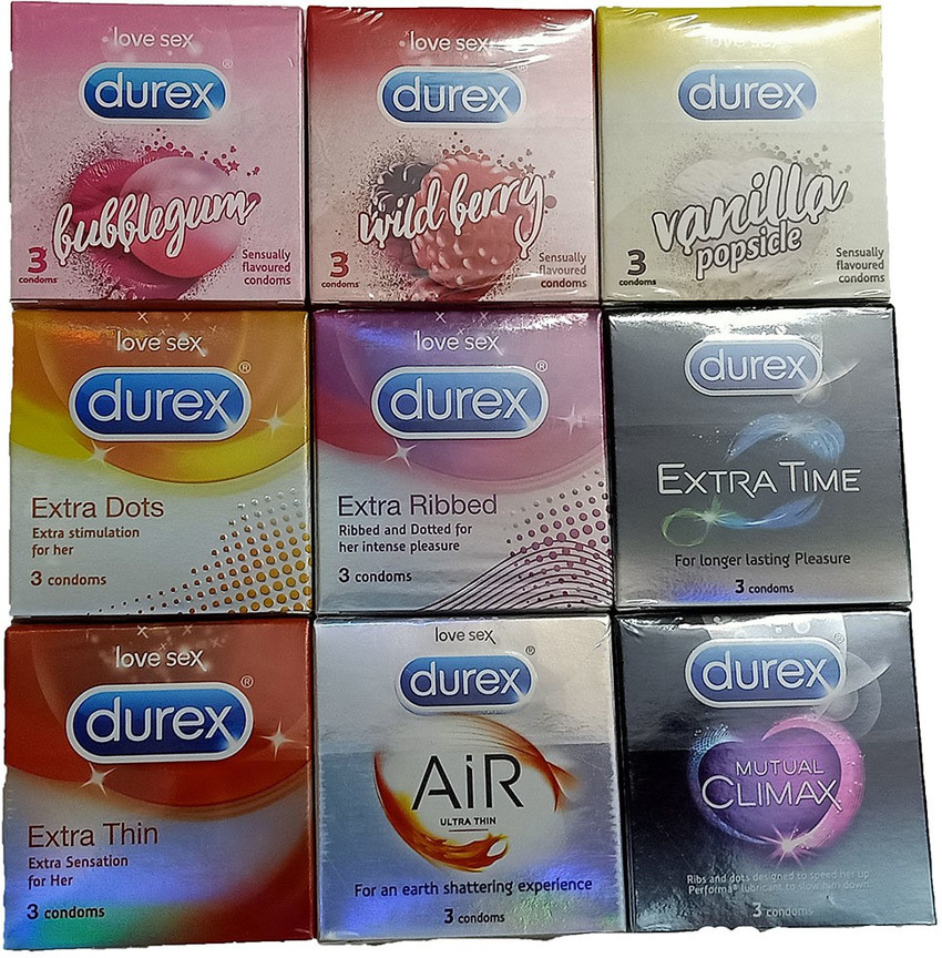 DUREX Combo in Nine Different Flavoured Condom Price in India Buy DUREX Combo in Nine Different Flavoured Condom online at Flipkart