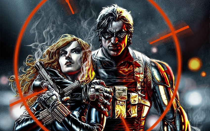 Black Widow Winter Soldier Poster MOVIES: Captain America Fights