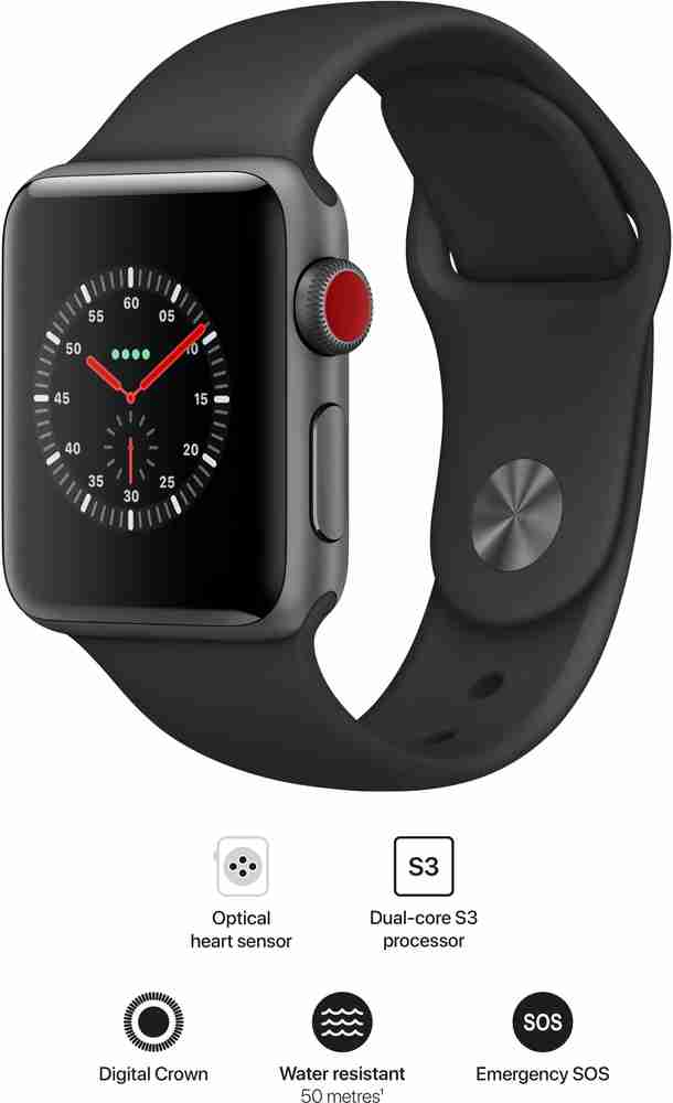 Apple Watch Series 3 (GPS, 38mm) - Space Grey Aluminium Case with  