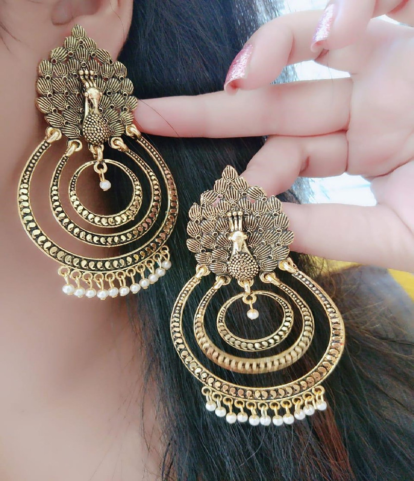 Gold earrings on flipkart discount